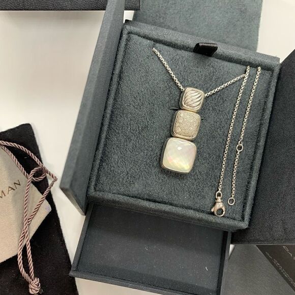 David Yurman Sterling Silver Chicklet Necklace - Picture 8 of 11